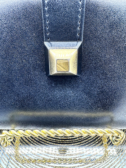 Fendi Black Leather Single Stud Long Wallet