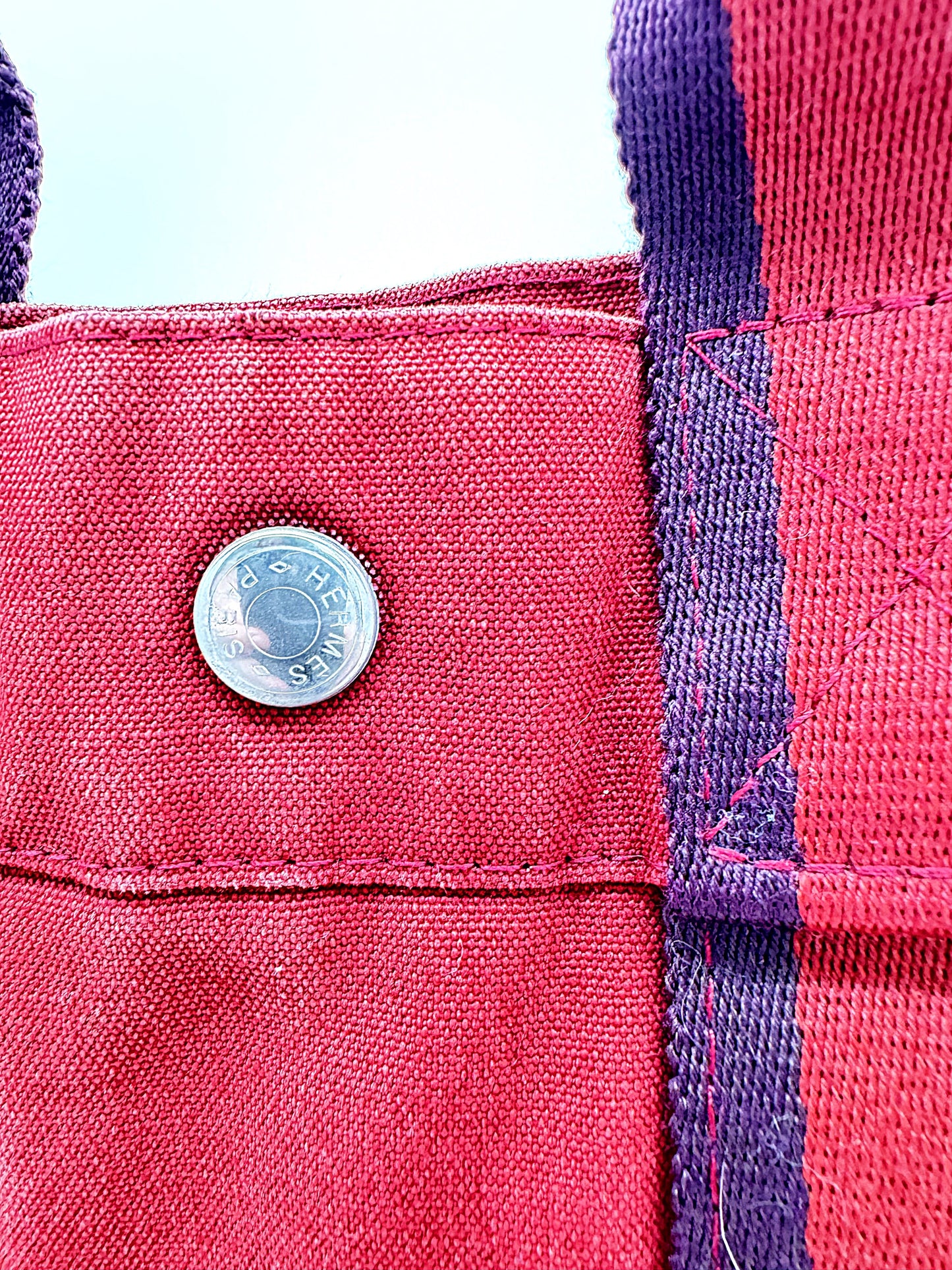Vintage Hermes Red Canvas Tote