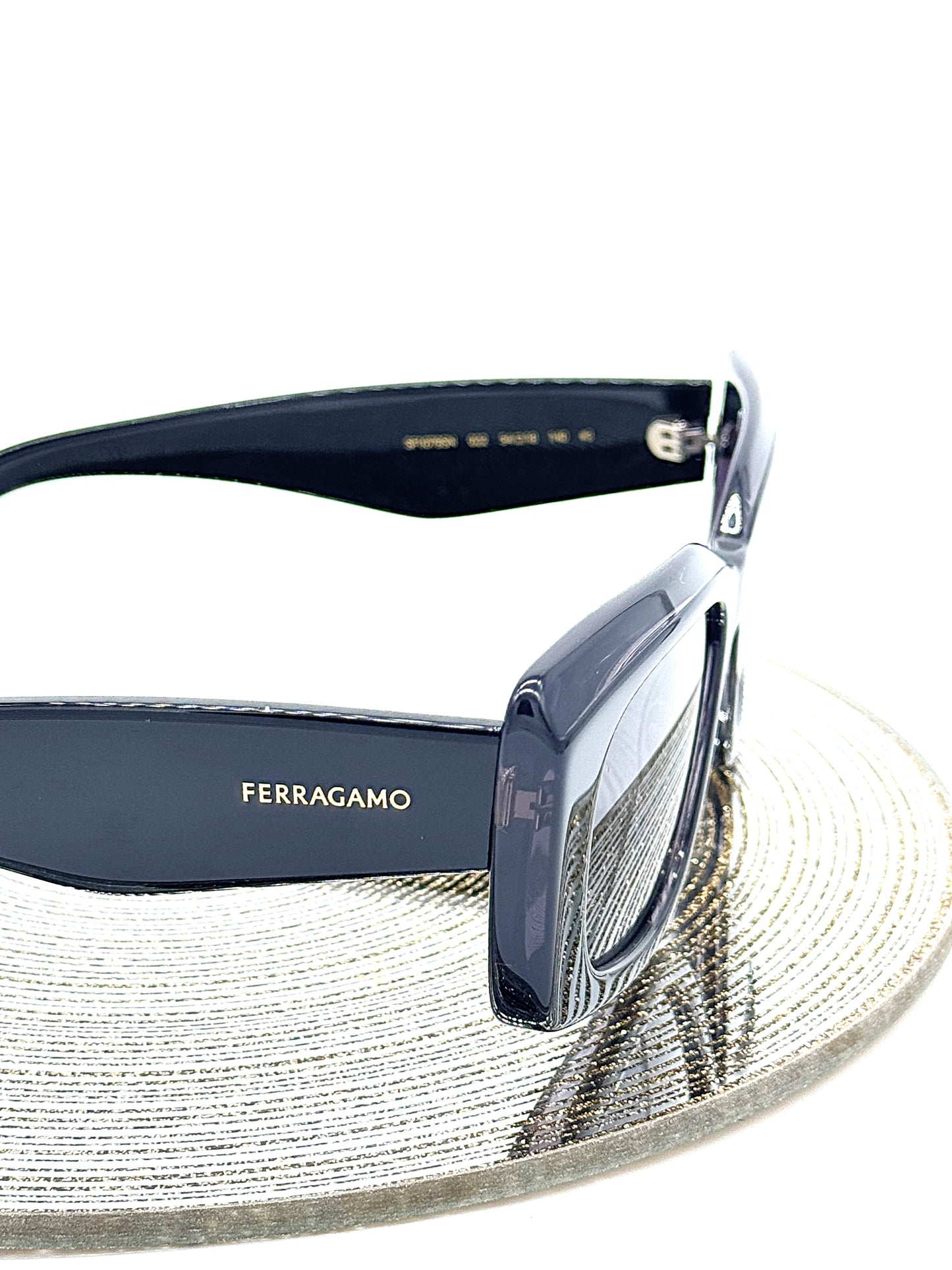 Slavatore Ferragamo All Black Rectangle Frames