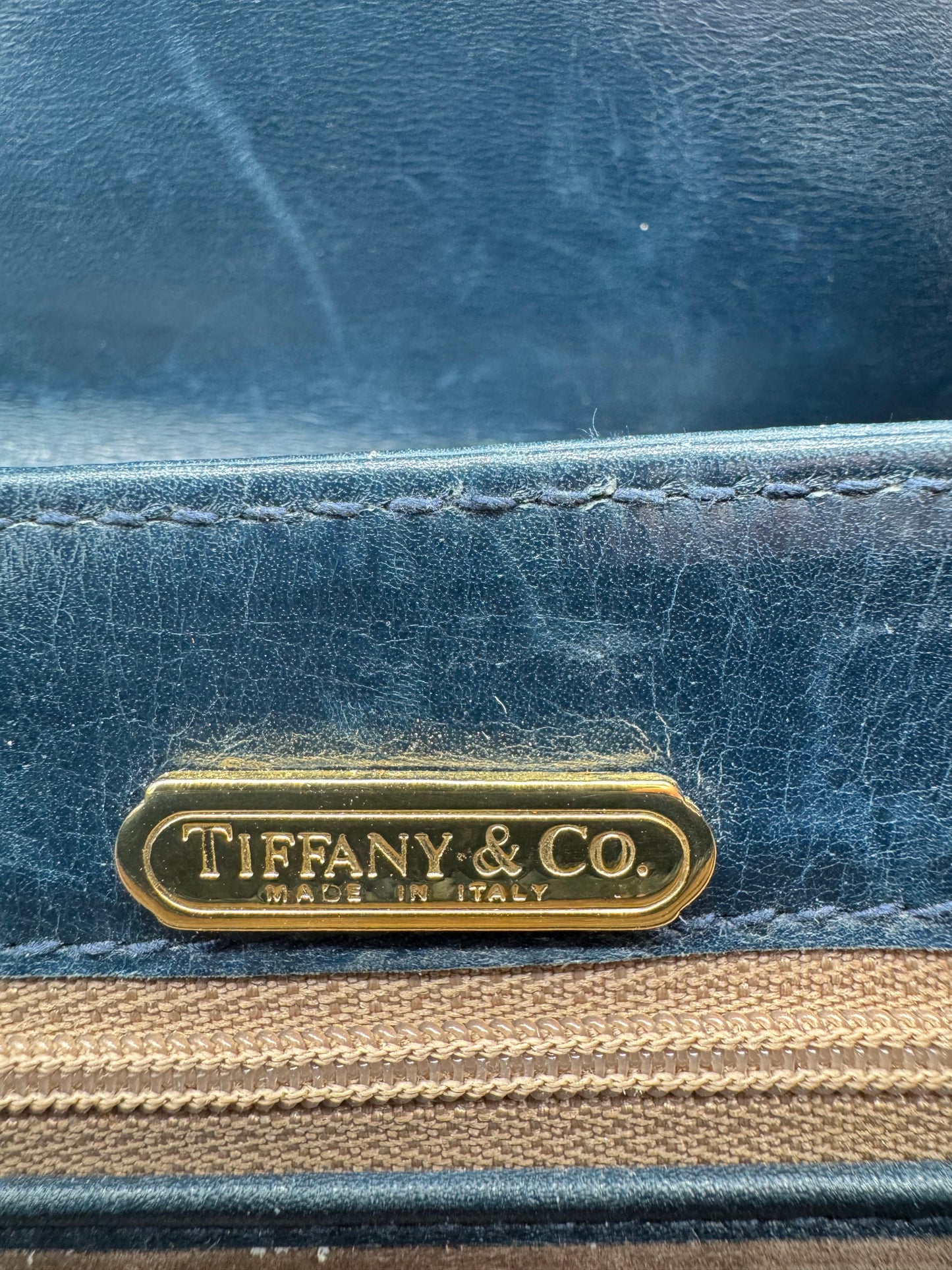 Rare Vintage Tiffany & Co Navy Blue Crossbody
