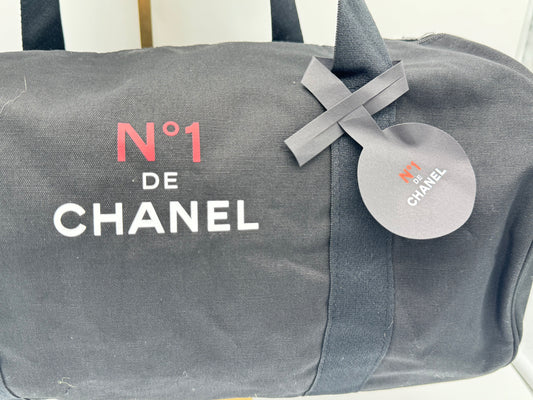 Chanel Black Canvas Duffle Bag
