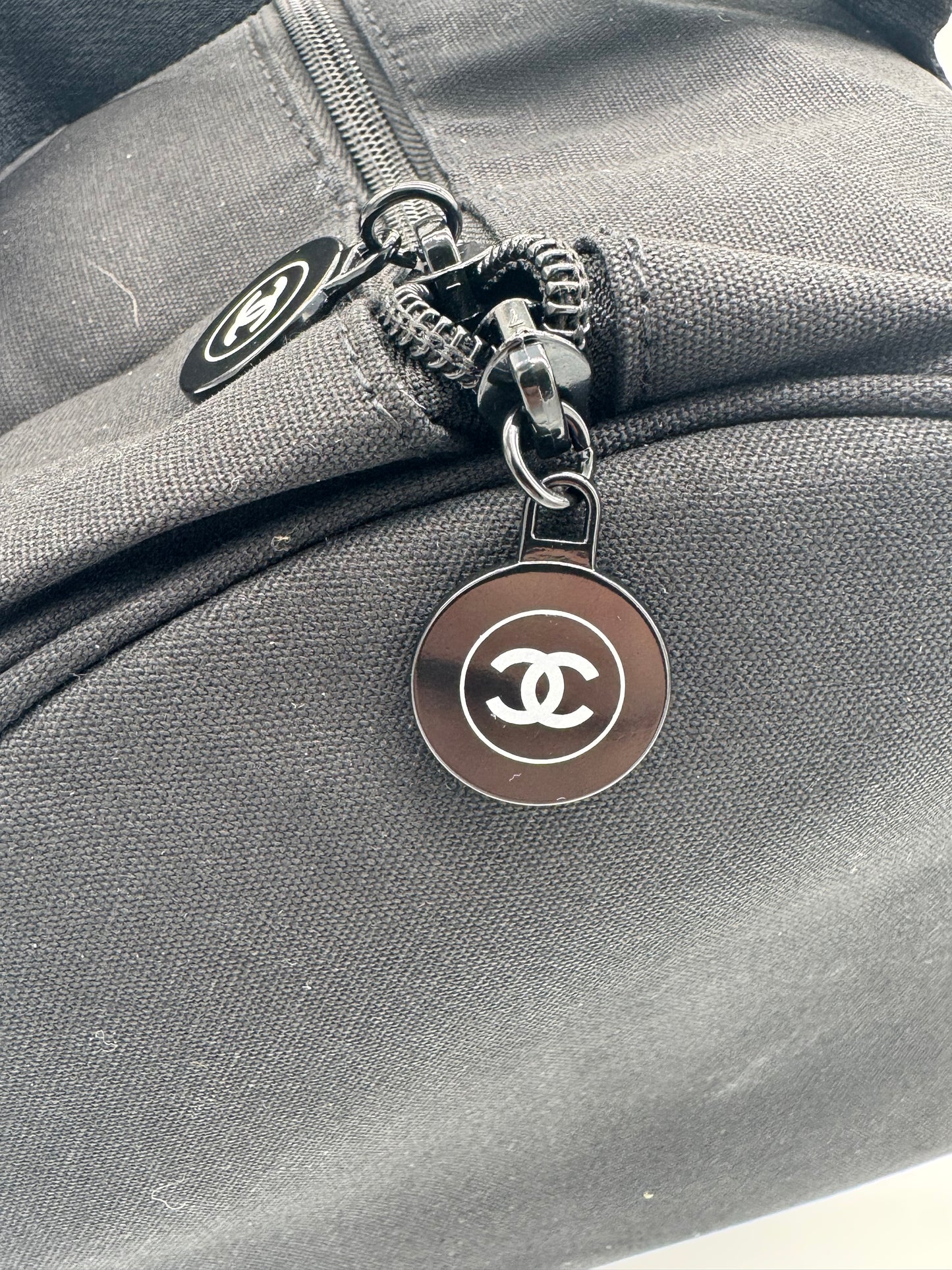 Chanel Black Canvas Duffle Bag