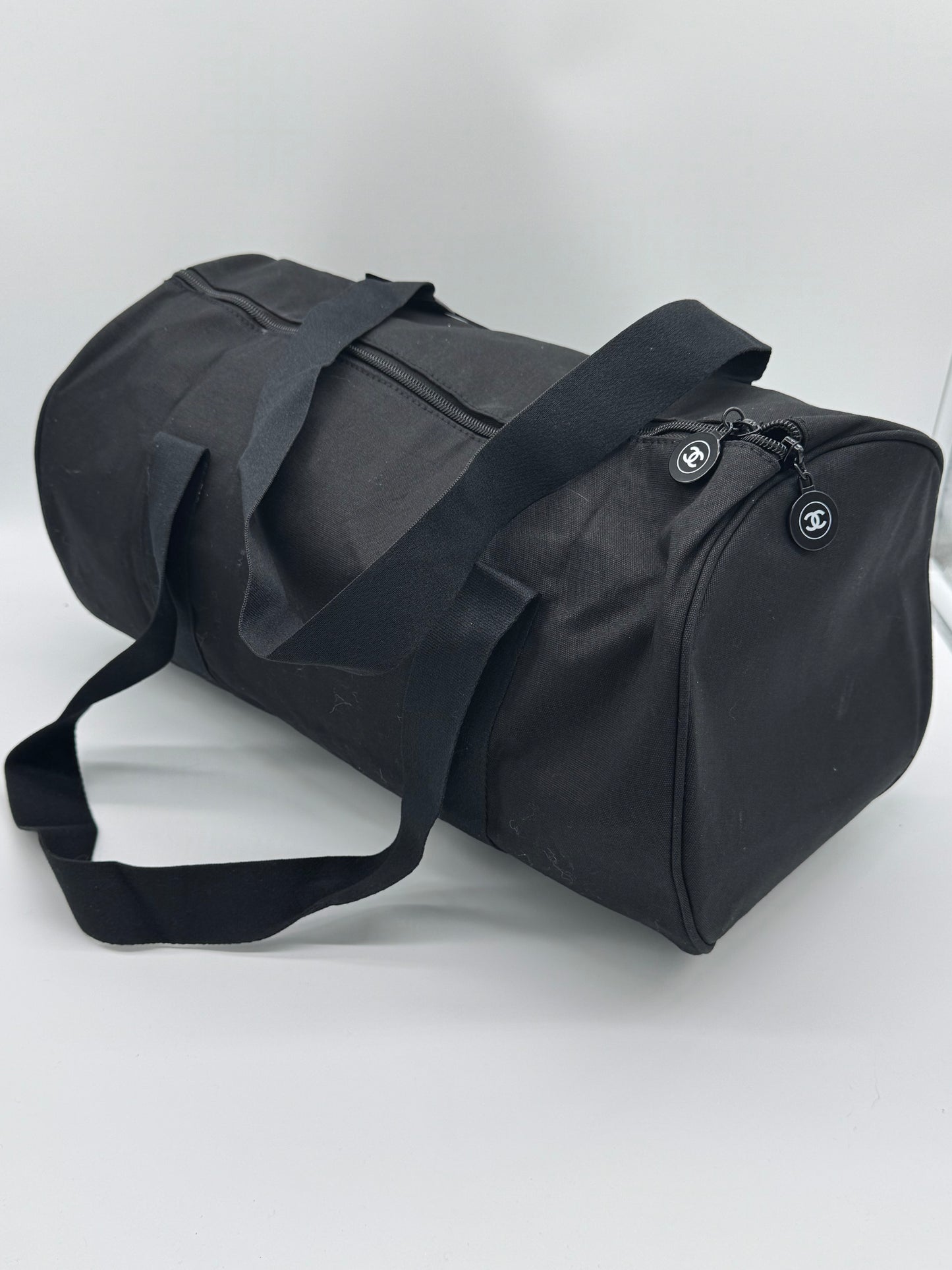 Chanel Black Canvas Duffle Bag