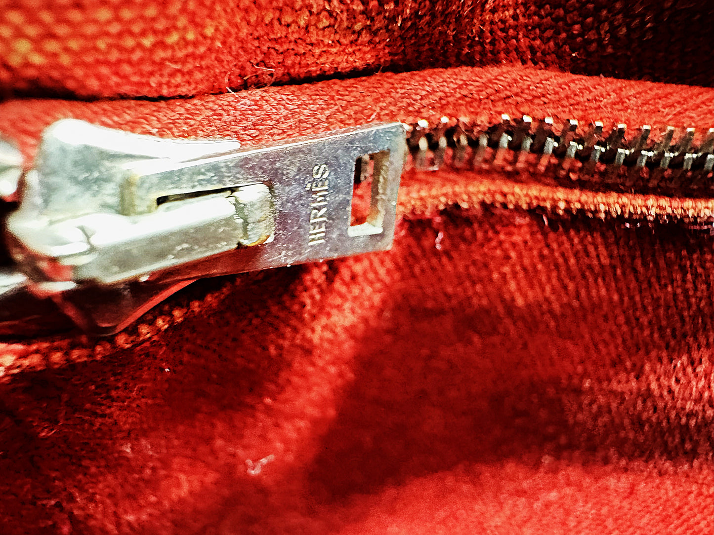 Vintage Hermes Red Canvas Tote