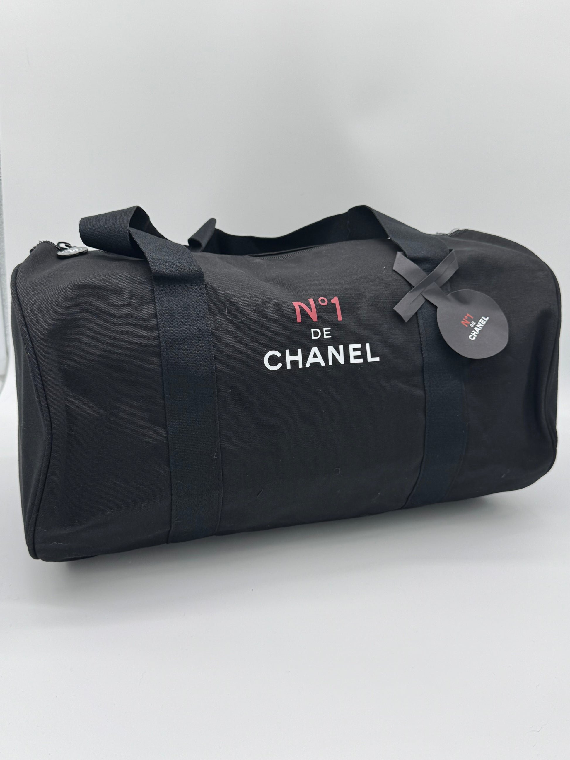 chanel travel ligne duffel bag Chanel Black Canvas Duffle Bag – Supreme Lux